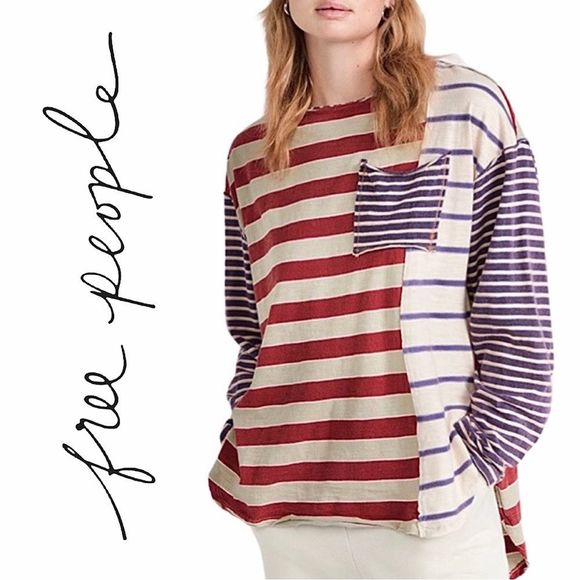 Free People Tops - NWT Free People Stripey Prep Tee